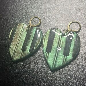 Heart-Shaped Piano Key Earrings